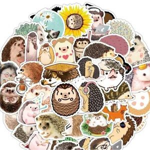 10 hedgehog stickers